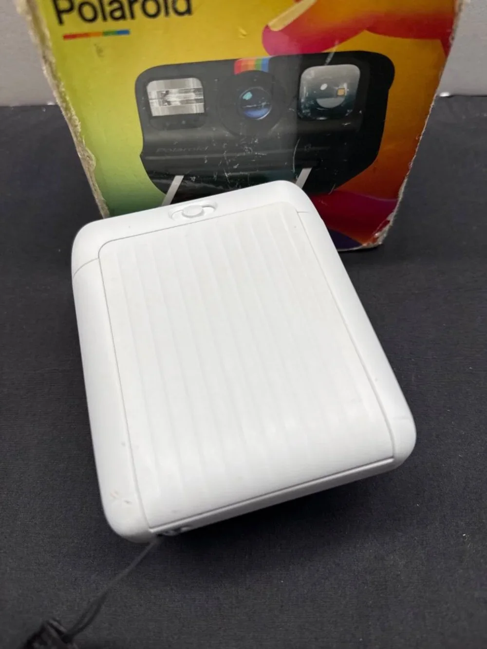 Polaroid Go Instant (Generation 1) Camera With Box - Compact White Rainbow Strip
